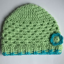 Load image into Gallery viewer, Hat with flower - pistachio / Húgva við blómu - pistasiu