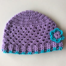 Load image into Gallery viewer, Hat with flower - wisteria / Húgva við blómu - wisteria
