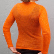 Load image into Gallery viewer, V-neck mohair blouse - orange / Mohairblusa við v-hálsi - appelsingul
